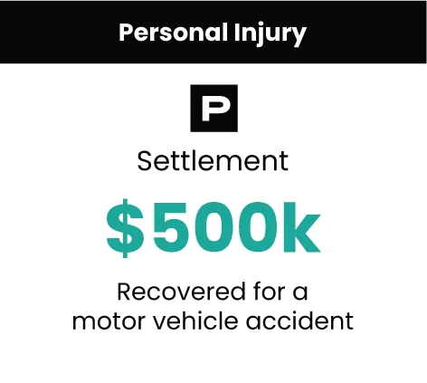 Personal Injury Case Result 500k motor vehicle accident