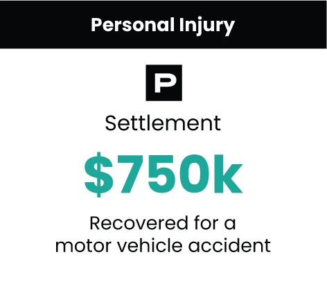 Personal Injury Case Result 750k motor vehicle accident