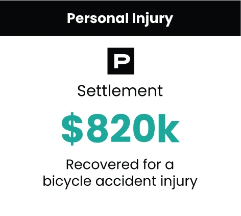 Personal Injury Case Result 820k bicycle accident injury