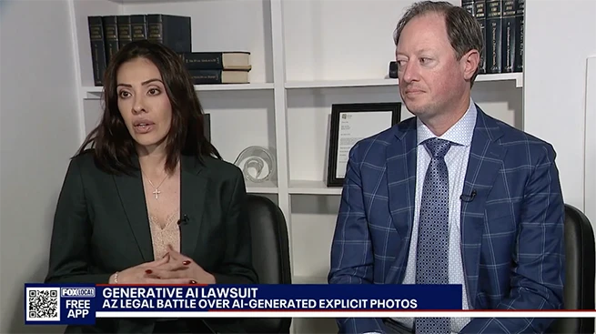 Cristina Perez Hesano of Perez Law Group speaks on FOX 10 Phoenix about an Arizona lawsuit involving nonconsensual AI generated deepfake images.