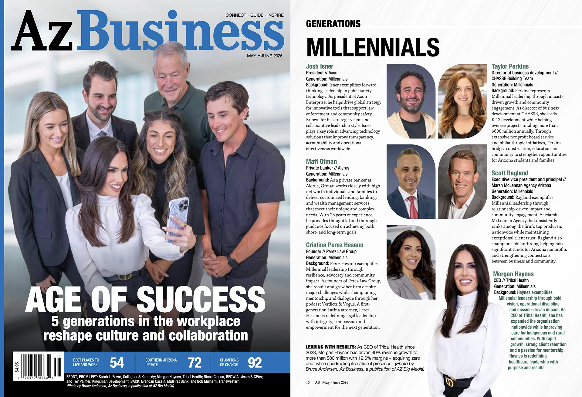 Cristina Perez Hesano featured in AZ Business Magazine’s “Generations of Leadership” issue recognizing Arizona millennial business leaders.