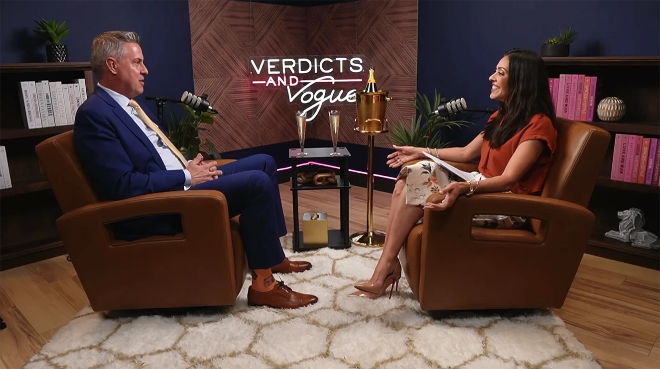Lincoln Combs joins Cristina Perez on the Verdicts & Vogue podcast to discuss trial law, wrongful death cases, and the deposition interrupted by a law firm fire.
